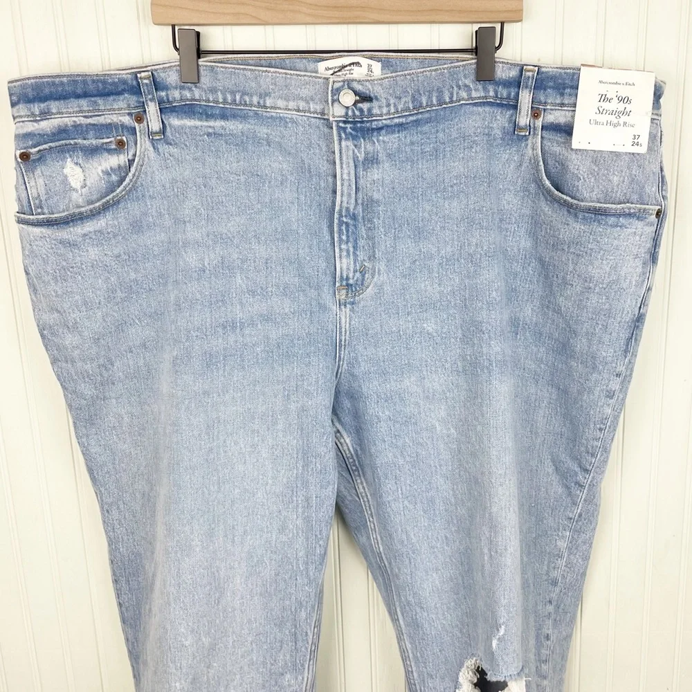 NEW Abercrombie and Fitch The 90s Straight Ultra High Rise Jean Plus Size 24S 37